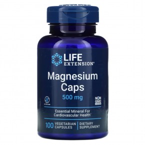 Life Extension, Магний в капсулах, 500 мг, 100 вегетарианских капсул - описание