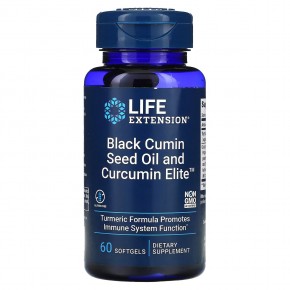 Life Extension, масло из семян черного тмина с Curcumin Elite, 60 капсул в Москве - eco-herb.ru | фото