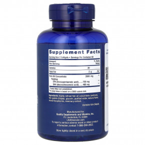 Life Extension, Mega EPA/DHA, ЭПК и ДГК, 120 капсул (1000 мг в 1 капсуле) в Москве - eco-herb.ru | фото