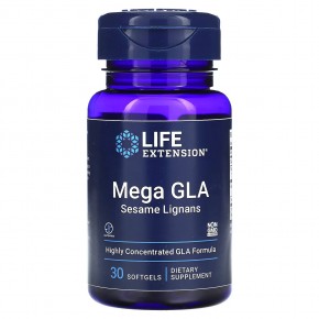 Life Extension, Mega GLA, добавка с ГЛК и кунжутными лигнанами, 30 мягких таблеток в Москве - eco-herb.ru | фото