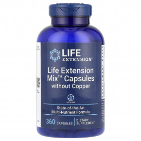 Life Extension, Mix ™ капсулы без меди, 360 капсул - описание | фото