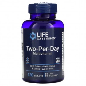 Life Extension, Мультивитамины для двух приемов в день, 120 таблеток - описание
