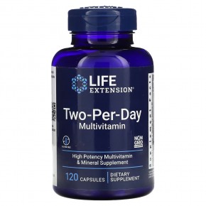 Life Extension, мультивитамины для приема два раза в день, 120 капсул - описание