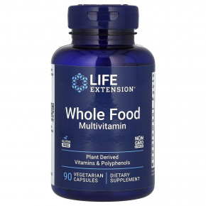 Life Extension, мультивитамины из цельных продуктов, 90 вегетарианских капсул - описание | фото
