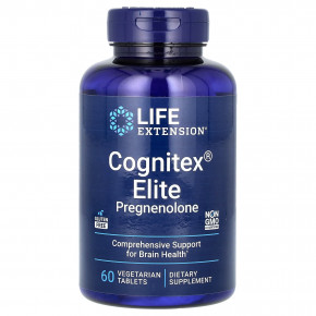 Life Extension, Прегненолон Elite Cognitex, 60 вегетарианских таблеток - описание | фото