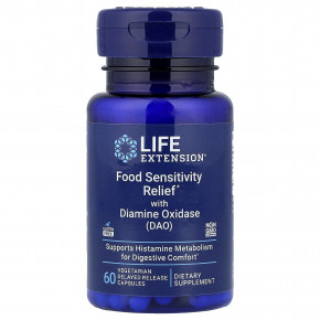 Life Extension, средство для облегчения чувствительности к пище с диаминоксидазой (DAO), 60 вегетарианских капсул с отсроченным высвобождением (4,3 мг в 1 капсуле) в Москве - eco-herb.ru | изображение Life Extension, средство для облегчения чувствительности к пище с диаминоксидазой (DAO), 60 вегетарианских капсул с отсроченным высвобождением (4,3 мг в 1 капсуле) в Москве - eco-herb.ru | фото