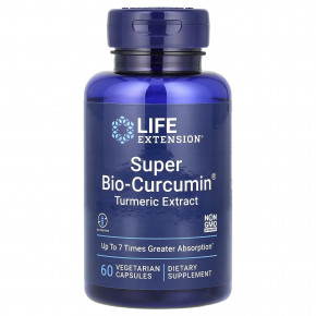 Life Extension, Super Bio-Curcumin, экстракт куркумы, 60 вегетарианских капсул - описание | фото