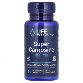 Life Extension, Super Carnosine, 500 мг, 60 вегетарианских капсул - описание | фото