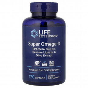Life Extension, Super Omega-3, 120 мягких таблеток - описание | фото