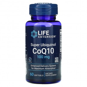 Life Extension, Super Ubiquinol CoQ10 with Enhanced Mitochondrial Support, 100 мг, 60 мягких желатиновых капсул в Москве - eco-herb.ru | фото