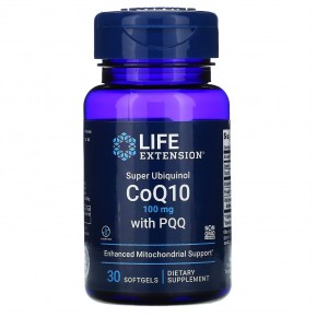 Life Extension, Super Ubiquinol, коэнзим Q10, 100 мг, пирролохинолинхинон, 10 мг, 30 капсул в Москве - eco-herb.ru | фото