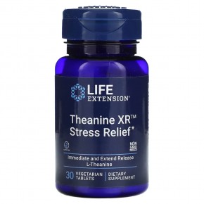 Life Extension, Theanine XR Stress Relief, 30 вегетарианских таблеток - описание | фото