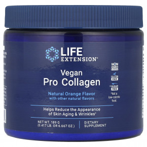 Life Extension, Vegan Pro Collagen, натуральный апельсин, 189 г (0,417 фунта) в Москве - eco-herb.ru | фото