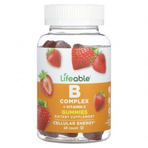 Lifeable, B Complex + витамин C в жевательных таблетках, натуральная клубника, 60 жевательных таблеток в Москве - eco-herb.ru | фото