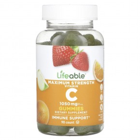 Lifeable, Vitamin C Gummies, Maximum Strength, Natural Fruit, 350 mg, 90 Gummies в Москве - eco-herb.ru | фото