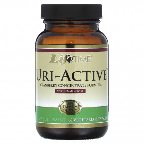 LifeTime Vitamins, Uri-Active, формула концентрата клюквы с D-маннозой, 60 вегетарианских капсул - описание | фото