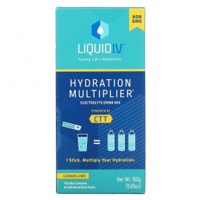 Liquid I.V., Hydration Multiplier®, смесь для приготовления электролитов, лимон и лайм, 10 пакетиков по 16 г (0,56 унции) - описание