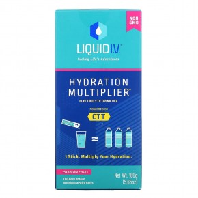 Liquid I.V., Hydration Multiplier, смесь для приготовления напитков с электролитами, маракуйя, 10 отдельных пакетиков по 16 г (0,56 унции) в Москве - eco-herb.ru | фото