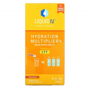 Liquid I.V., смесь для приготовления напитка, способствующего гидратации и поддержке иммунитета, мандарин, 10 пакетиков в упаковке, по 16 г (0,56 унции) - описание
