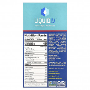 Liquid I.V., Hydration Multiplier®, смесь для приготовления электролитов, клубника, 10 пакетиков по 16 г (0,56 унции) в Москве - eco-herb.ru | фото