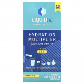 Liquid I.V., Hydration Multiplier®, смесь для приготовления электролитов, лимон и лайм, 10 пакетиков по 16 г (0,56 унции) в Москве - eco-herb.ru | фото