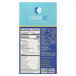 Liquid I.V., Hydration Multiplier®, смесь для приготовления электролитов, лимон и лайм, 10 пакетиков по 16 г (0,56 унции) в Москве - eco-herb.ru | фото