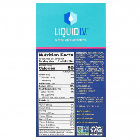 Liquid I.V., Hydration Multiplier, смесь для приготовления напитков с электролитами, маракуйя, 10 отдельных пакетиков по 16 г (0,56 унции) в Москве - eco-herb.ru | фото