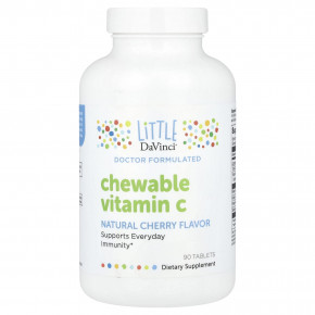 Little DaVinci, жевательный витамин C, натуральная вишня, 90 таблеток - описание | фото