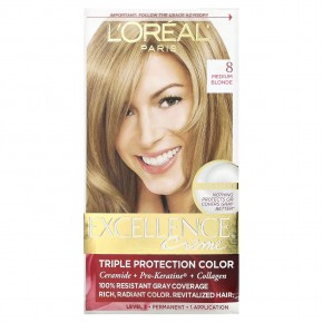 LOréal, Excellence Creme, Triple Protection Color, 8 Medium Blonde, 1 Application в Москве - eco-herb.ru | фото