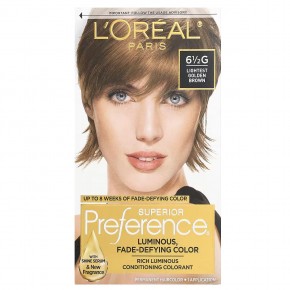 L'Oréal, Superior Preference, яркий, не выцветающий оттенок, 6 1/2 г (легчайший золотисто-коричневый), 1 нанесение - описание