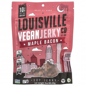 Louisville Vegan Jerky Co, Soy Jerky, кленовый бекон, 85,05 г (3 унции) - описание