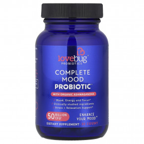 LoveBug Probiotics, Complete Mood Probiotic™ с органической ашвагандой, 30 капсул в Москве - eco-herb.ru | фото