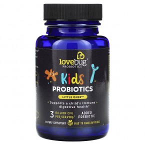 LoveBug Probiotics, Пробиотики для детей, для детей от 4 лет, 3 млрд КОЕ, 60 шт. Жемчуга, который легко глотать в Москве - eco-herb.ru | фото