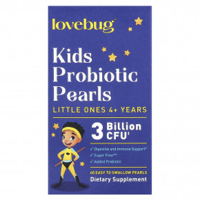 LoveBug Probiotics, Пробиотики для детей, для детей от 4 лет, 3 млрд КОЕ, 60 шт. Жемчуга, который легко глотать в Москве - eco-herb.ru | фото