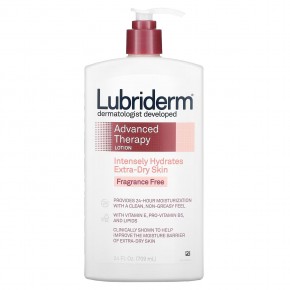 Lubriderm, улучшенный лечебный лосьон, против зуда, для очень сухой кожи, без отдушки, 709 мл (24 жидк. унции) - описание | фото