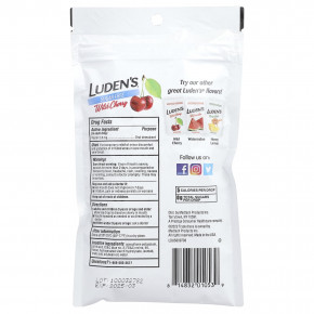 Luden's, пектиновая пастилка/смягчающее средство для полости рта, без сахара, дикая вишня, 25 капель для горла в Москве - eco-herb.ru | фото