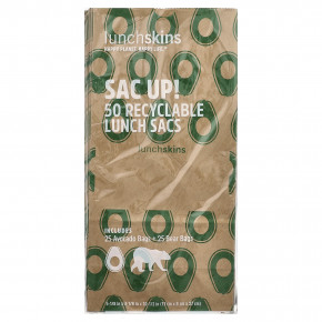Lunchskins, Sac Up! перерабатываемые ланч-мешки, 50 пакетиков - описание | фото