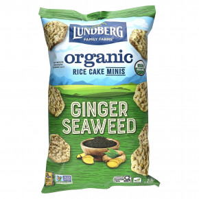 Lundberg, Organic Rice Cake Minis, Ginger Seaweed, 5 oz (142 g) - описание