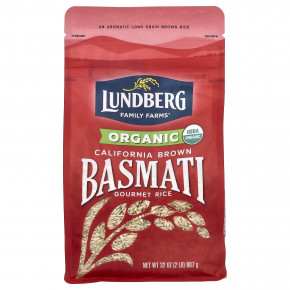 Lundberg, органический калифорнийский коричневый рис басмати, 907 г (2 фунта) - описание | фото