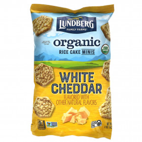 Lundberg, Organic Rice Cake Minis, White Cheddar, 5 oz (142 g) - описание