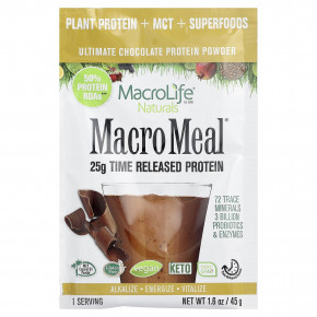 Macrolife Naturals, Macro Meal®, протеиновый порошок, со вкусом шоколада, 10 пакетиков по 45 г (1,6 унции) в Москве - eco-herb.ru | изображение Macrolife Naturals, Macro Meal®, протеиновый порошок, со вкусом шоколада, 10 пакетиков по 45 г (1,6 унции) в Москве - eco-herb.ru | фото