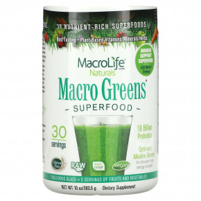 Macrolife Naturals, Macro Greens, суперфуды, 283,5 г (10 унций) в Москве - eco-herb.ru | фото