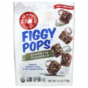 Made in Nature, Figgy Pops™, клюква и фисташки, 119 г (4,2 унции) - описание | фото