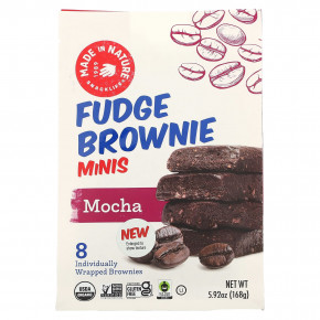 Made in Nature, Fudge Brownie Minis, мокко, 8 пирожных, 168 г (5,92 унции) в Москве - eco-herb.ru | фото