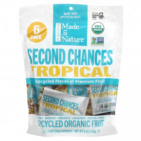 Made in Nature, Second Chances Tropical, переработанные органические фрукты, 6 пакетиков по 28 г (1 унция) - описание