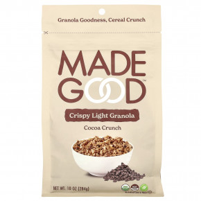 MadeGood, Crispy Light Granola, хрустящая корочка с какао, 284 г (10 унций) - описание