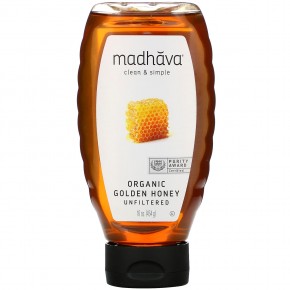 Madhava Natural Sweeteners, Органический золотой мед, нефильтрованный, 454 г (16 унций) в Москве - eco-herb.ru | фото