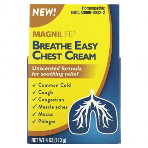 MagniLife, Breathe Easy, крем для груди, без запаха, 113 г (4 унции) в Москве - eco-herb.ru | фото