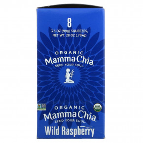 Mamma Chia, Organic Chia Squeeze, Vitality Snack, лесная малина, 8 порций, 99 г (3,5 унции) - описание