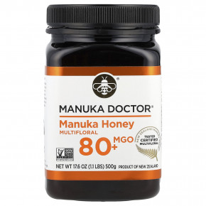 Manuka Doctor, Мед манука, разноцветный, MGO 80+, 500 г (17,6 унции) в Москве - eco-herb.ru | фото